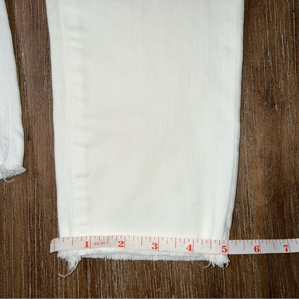 AG The Farrah high rise skinny ankle jean in white sz 29 Raw hem slim - Picture 10 of 13